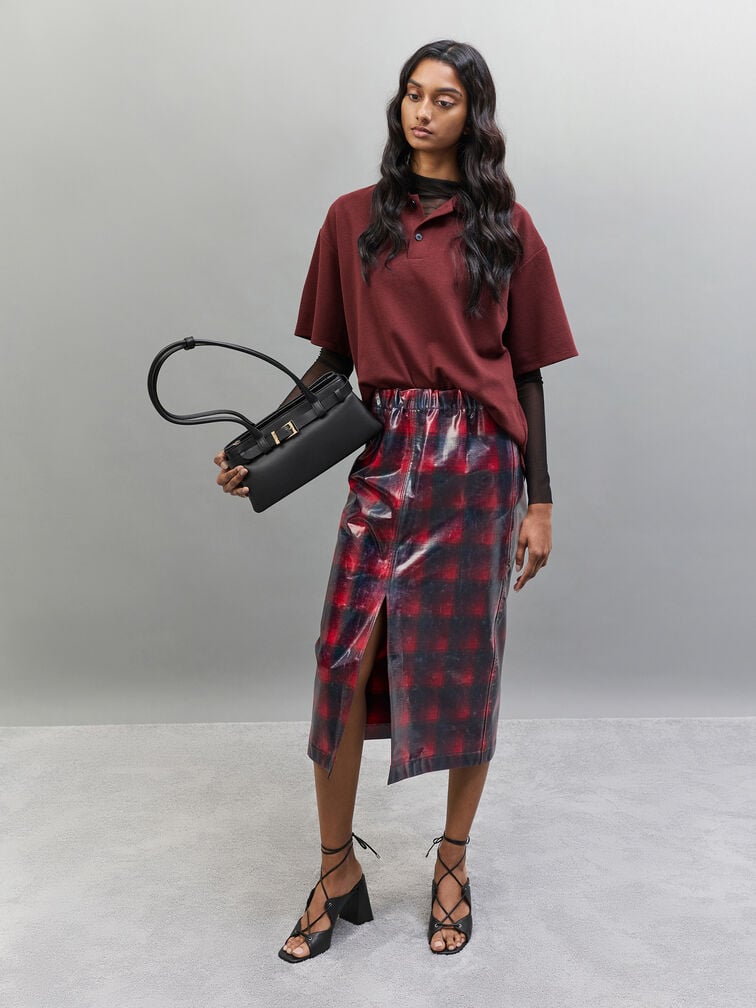 Jody Genuine Leather Belted Shoulder Bag, Black, hi-res