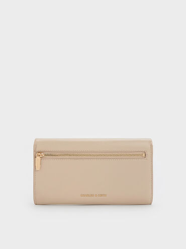 Lilibet Chain-Strap Long Wallet, Dusted Oat, hi-res