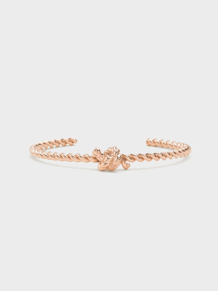 Sable Rope-Knot Cuff Bangle, Rose Gold, hi-res