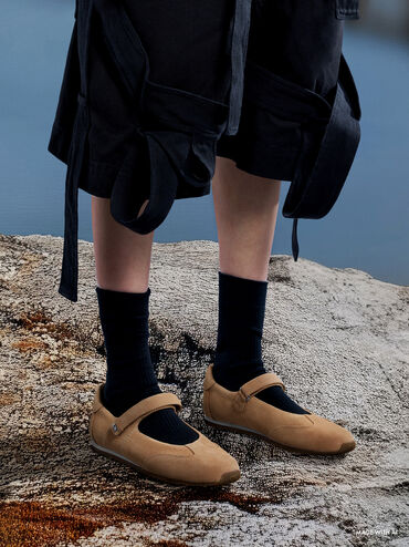 Jace Suede Mary Jane Sneakers, Beige, hi-res