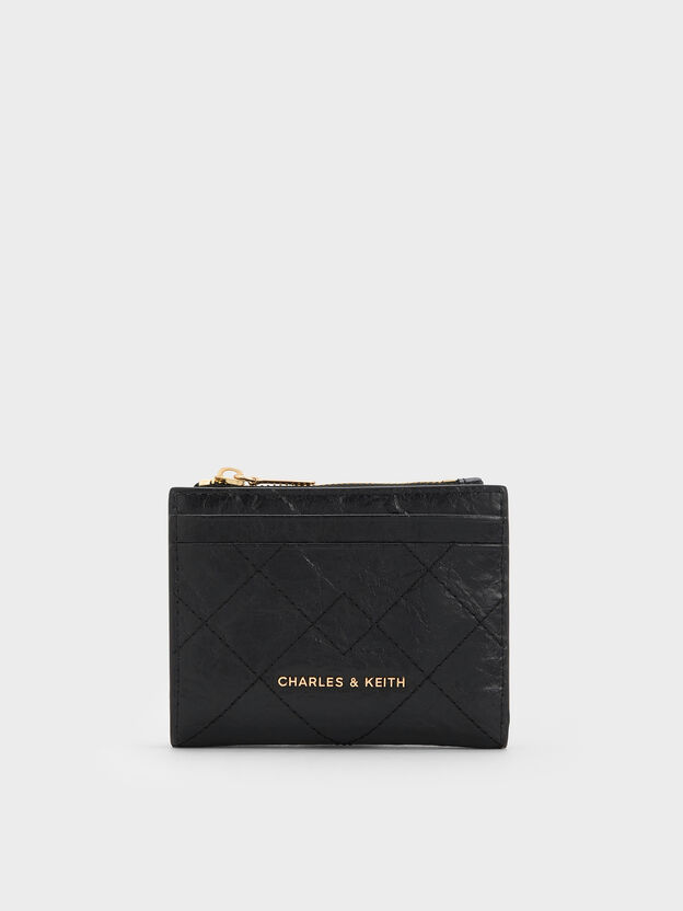 Duo Quilted Small Wallet, Black, hi-res