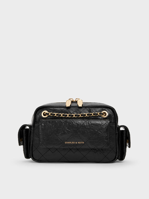 Duo Quilted Crossbody Bag, Black, hi-res