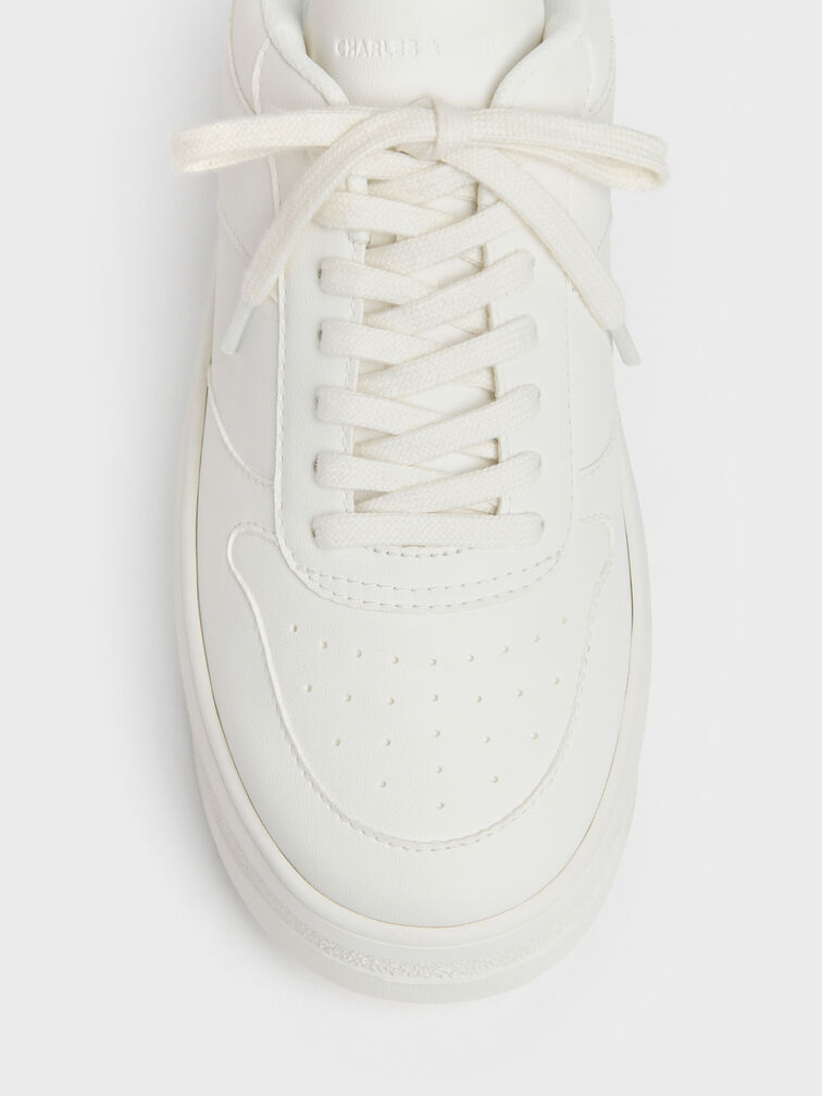 Platform Sneakers, White, hi-res