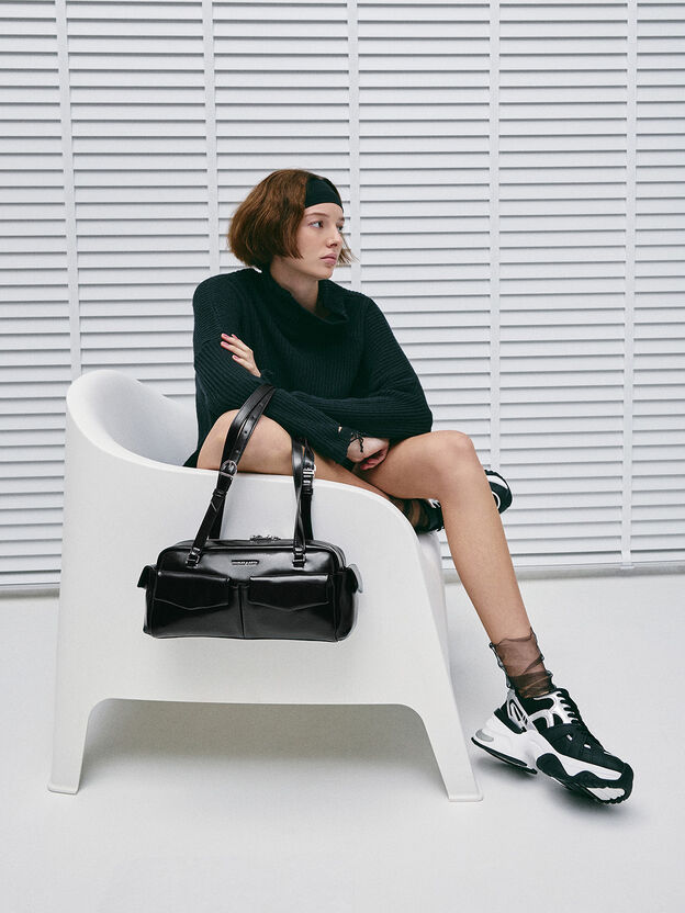 Rachel Multi-Pocket Shoulder Bag, Noir, hi-res