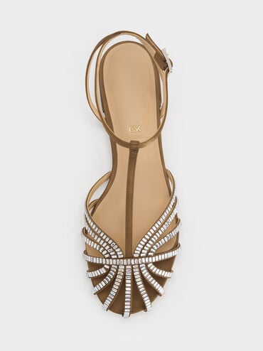 Jaylene Gem Caged Sandals, Brown, hi-res