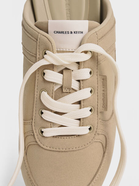 Lace-Up Sneaker Mules, Taupe, hi-res
