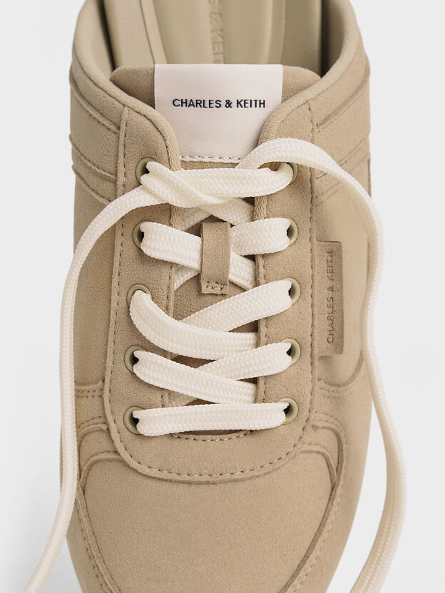 Lace-Up Sneaker Mules, Taupe, hi-res