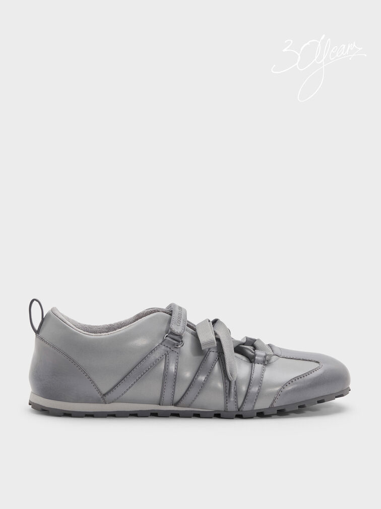 Silko Burnished Mary Jane Sneakers, Light Grey, hi-res