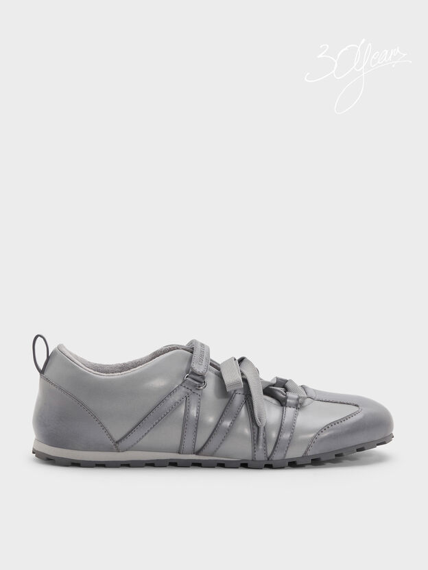 Silko Burnished Mary Jane Sneakers, Light Grey, hi-res