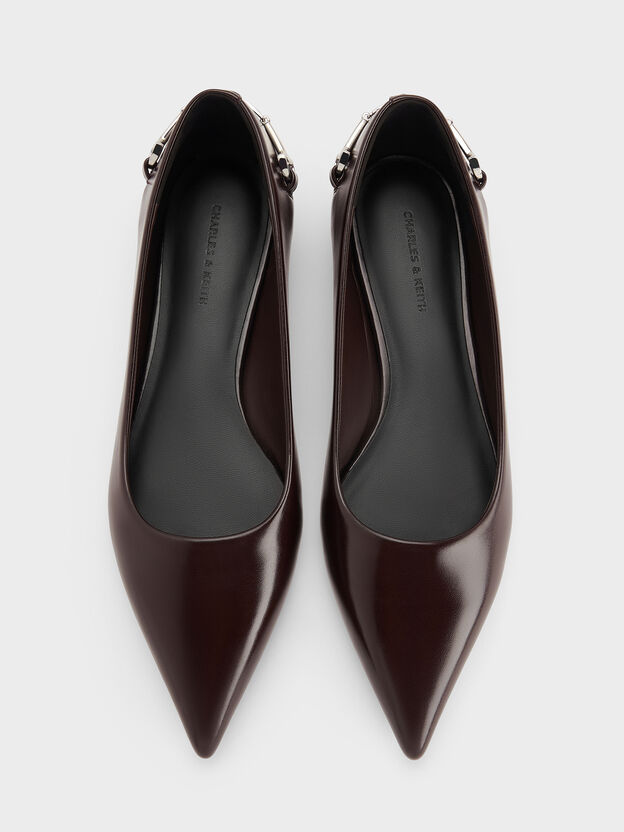 Erinna Metallic-Accent Pointed Flats, Burgundy, hi-res