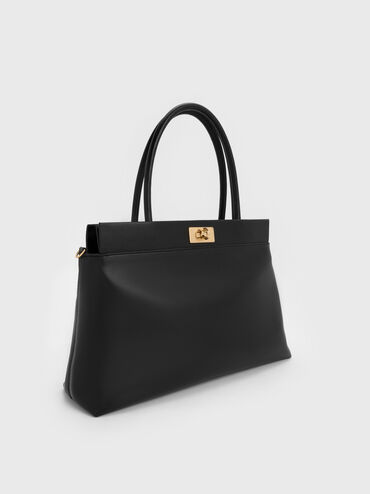 Lennie Top Handle Satchel Bag, Black, hi-res