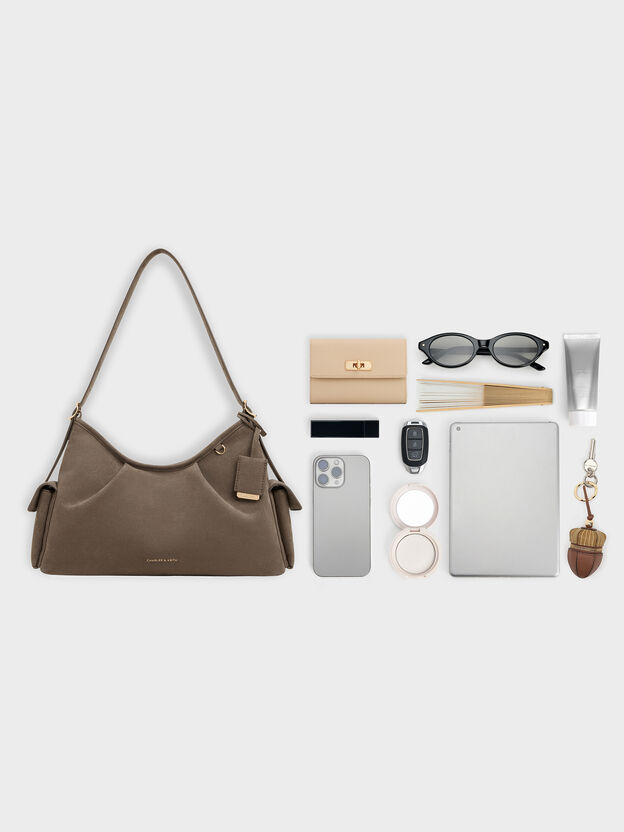 Khai Side-Pocket Shoulder Bag, Stone Grey, hi-res