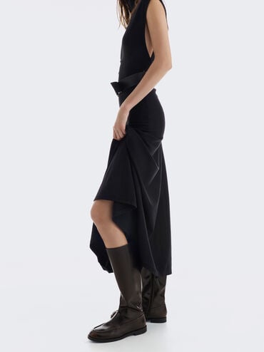 Jagger Knee-High Loafer-Boots, Dark Brown, hi-res