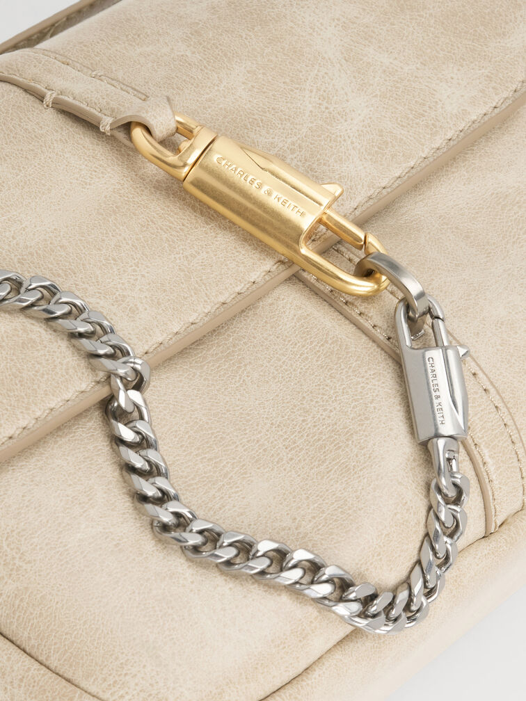 Delfina Chain Crossbody Bag, Sand, hi-res