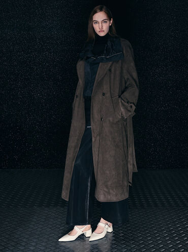 Patent Crystal-Buckle Block-Heel Slingback Pumps, Chalk, hi-res