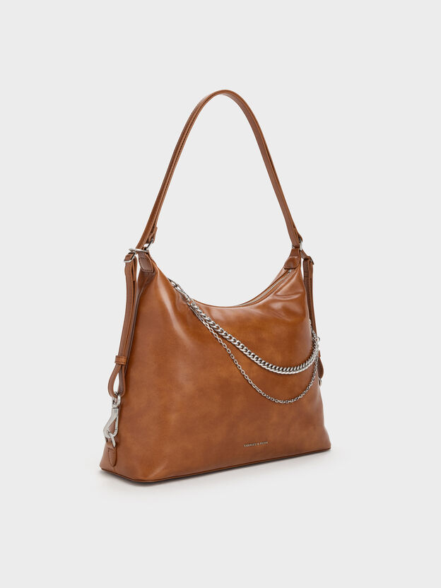 Atwood Chain Convertible Hobo Bag, Distressed Tan, hi-res