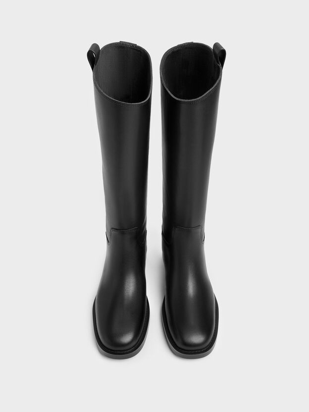 Kallie Leather Knee-High Boots, Black, hi-res