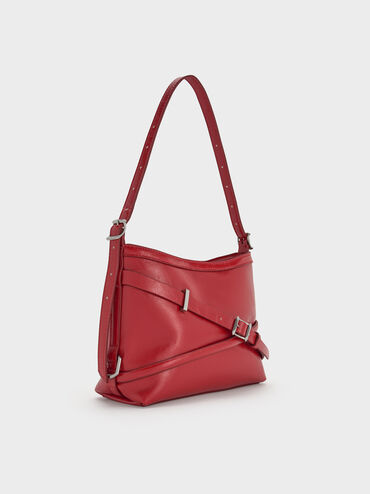 Bryna Buckled-Strap Crossbody Bag, Equestrian Red, hi-res