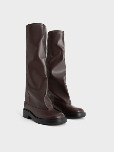 Jett Knee-High Boots, Dark Brown, hi-res