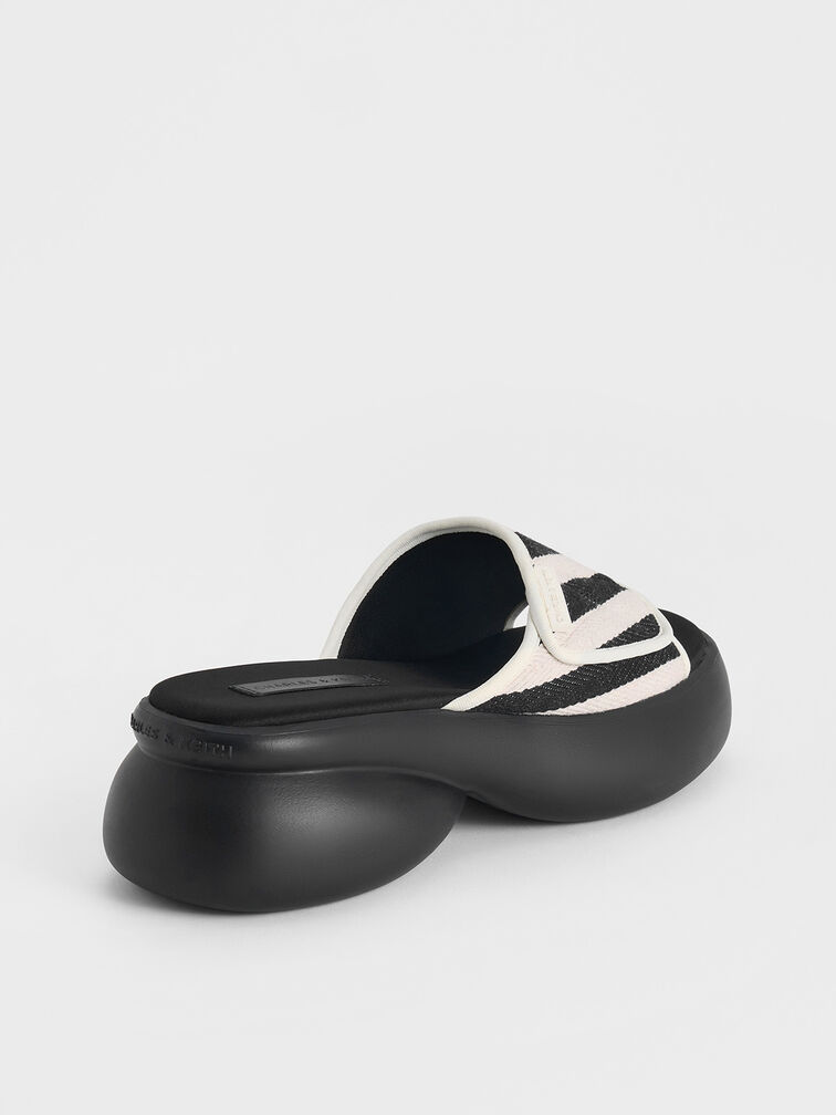 Striped Platform Sporty Slide Sandals, Multi, hi-res