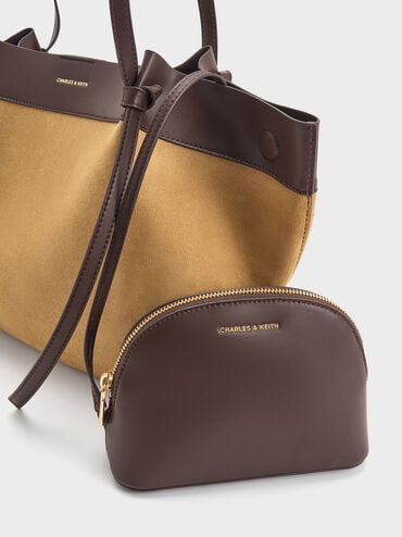 XL Calla Faux Suede Tote Bag, Sahara Sand, hi-res