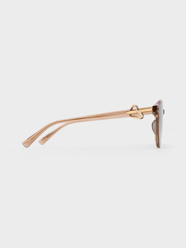 Ciara Heart-Motif Sunglasses, Chestnut Brown, hi-res