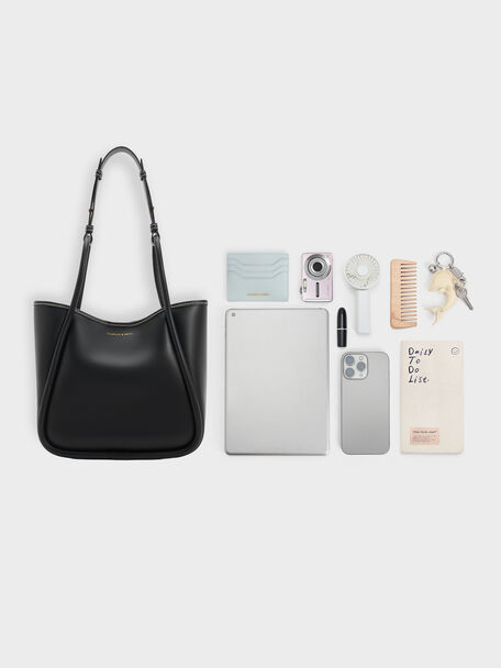 Mini Lyla Tubular Tote Bag, Black, hi-res