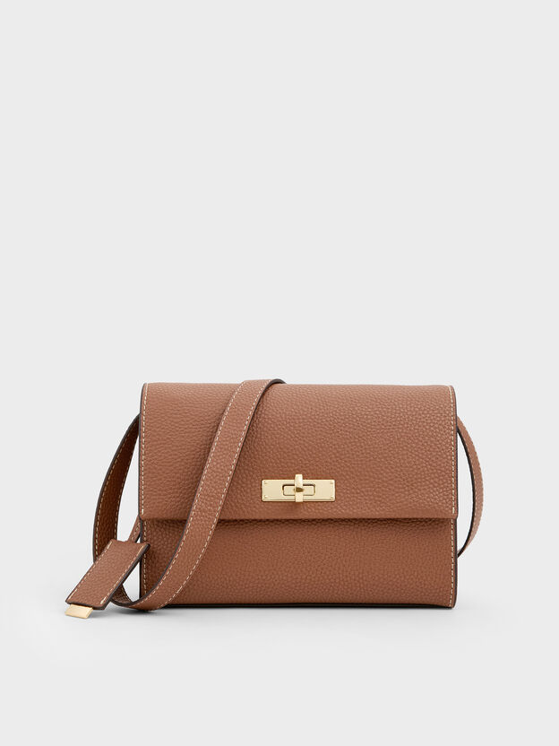 Chance Turn-Lock Crossbody Bag, Chocolate, hi-res