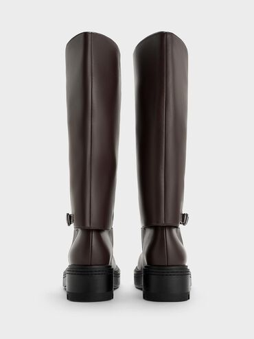 Davis Buckled Fold-Over Boots, Burgundy, hi-res