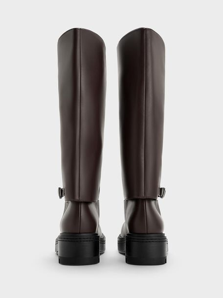 Davis Buckled Fold-Over Boots, Burgundy, hi-res