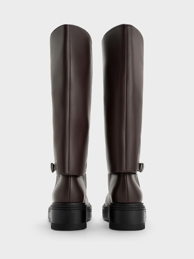 Davis Buckled Fold-Over Boots, Burgundy, hi-res