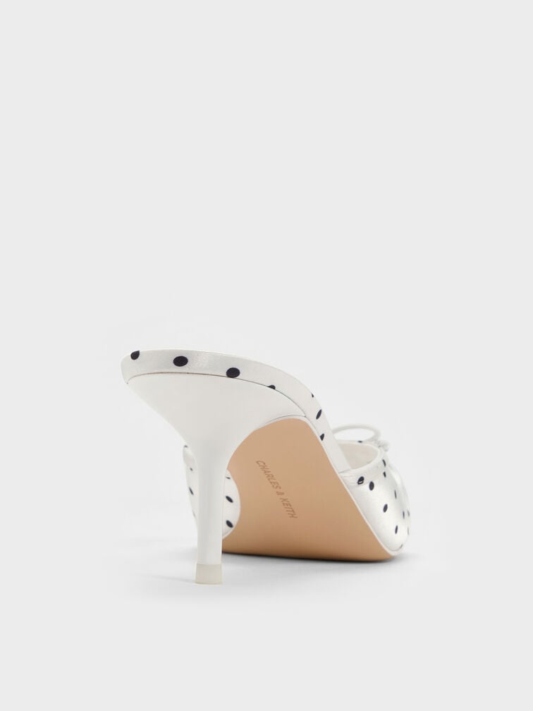 Sadira Dotted Ruched Bow Heeled Mules, Multi2, hi-res