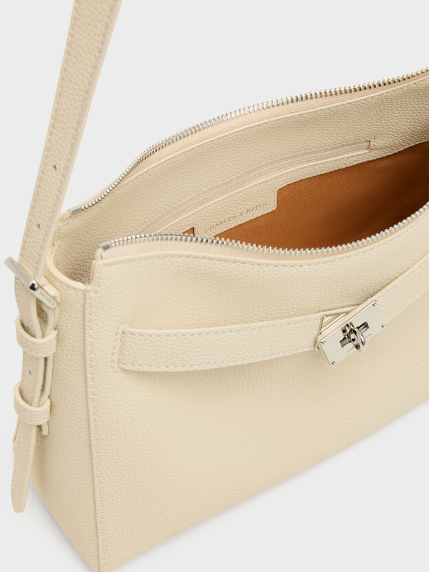 Dinora Belted Shoulder Bag, Chalk, hi-res