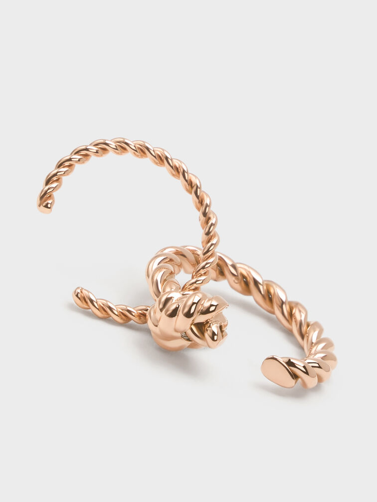 Sable Rope-Knot Two-Ring Set, Rose Gold, hi-res