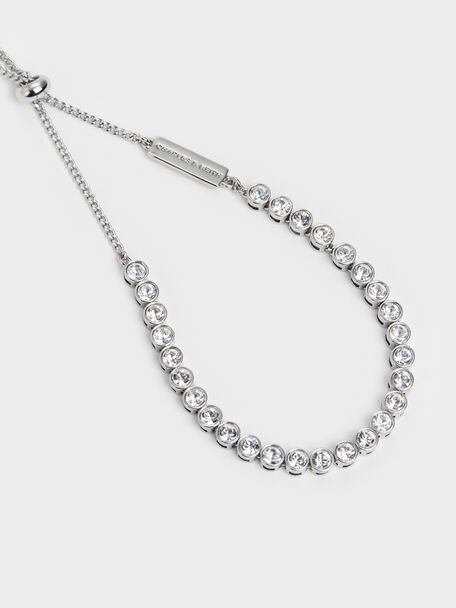 Paige Crystal Tennis Bracelet, Silver, hi-res