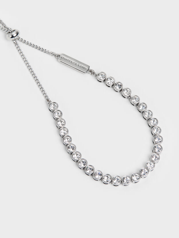 Paige Crystal Tennis Bracelet, Silver, hi-res