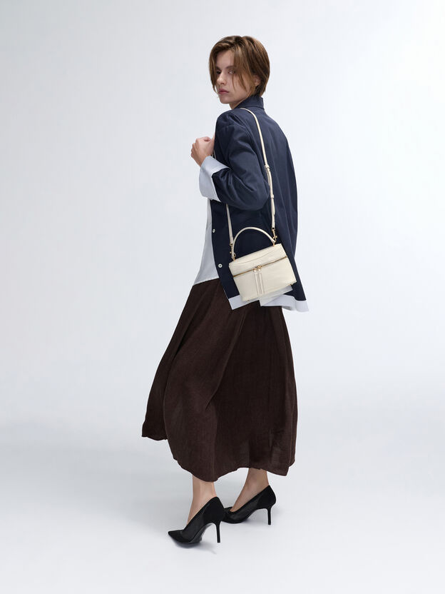 Pansy Croc-Effect Vanity Bag, Cream, hi-res