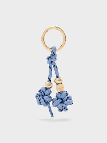 Knotted-Flower Charm, Blue, hi-res