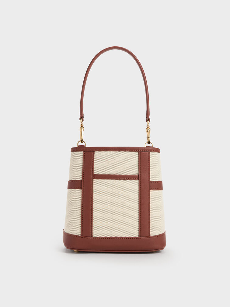 Scottie Canvas Bucket Bag, Brick, hi-res