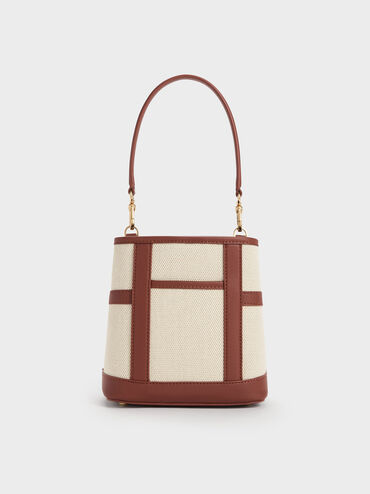 Scottie Canvas Bucket Bag, Brick, hi-res
