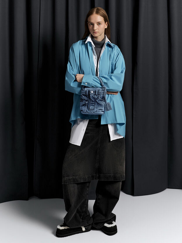 Arita Denim Jeans Bucket Bag, Denim Blue, hi-res