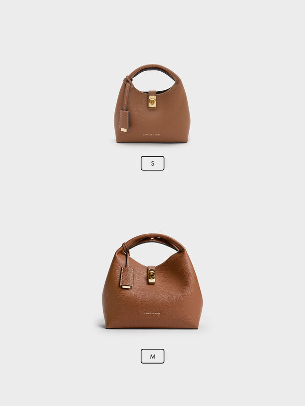 Mini Chance Turn-Lock Bucket Bag, Chocolate, hi-res