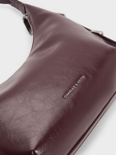 Bryna Curved Hobo Bag, Wineberry Red, hi-res