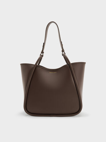 Lyla Tubular Slouchy Tote Bag, Espresso Brown, hi-res