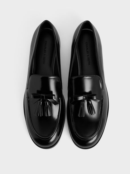 Bow Tassel Loafers, Black Box, hi-res