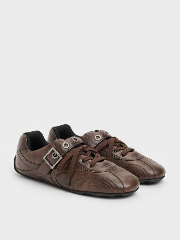 Jollie Grommet Mary Jane Sneakers, Dark Brown, hi-res