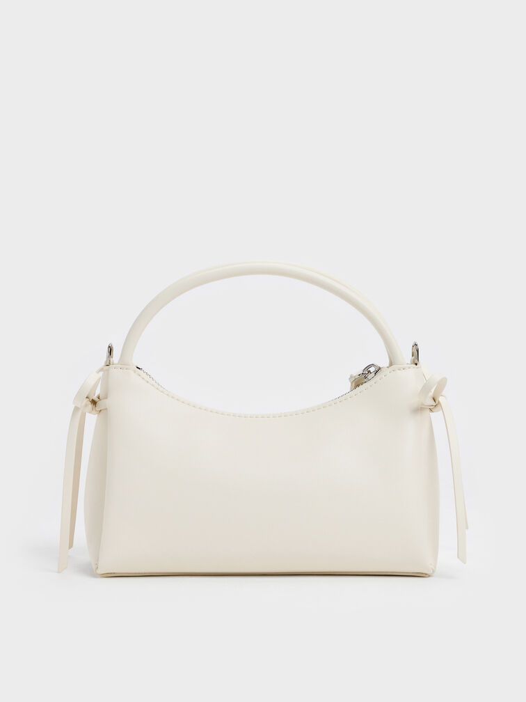 Hazel Bow Top Handle Bag, Cream, hi-res