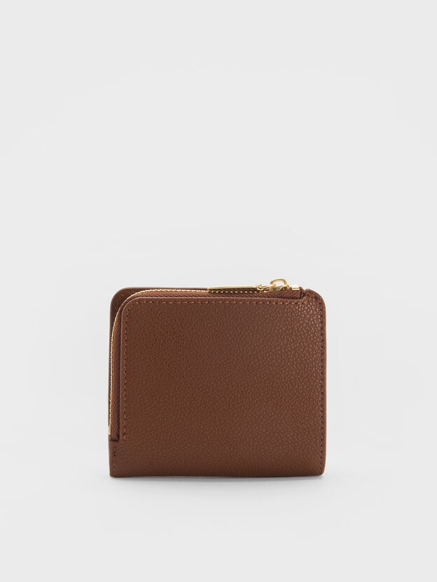 Keely Top Zip Small Wallet, Dark Brown, hi-res