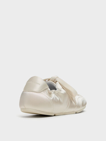 Cece Satin Ruched Sneakers, Chalk, hi-res