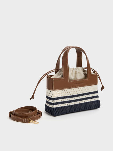 Girls' Ida Striped Knitted Mini Bag, Multi, hi-res